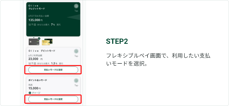 STEP2 �t���L�V�u���y�C��ʂŁA���p�������x�������[�h��I���B