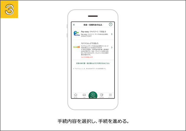 ③�葱���e��I�����A�葱��i�߂�B